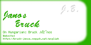 janos bruck business card